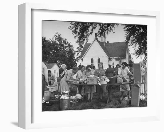 Women Preparing for the Church Picnic-Bob Landry-Framed Photographic Print