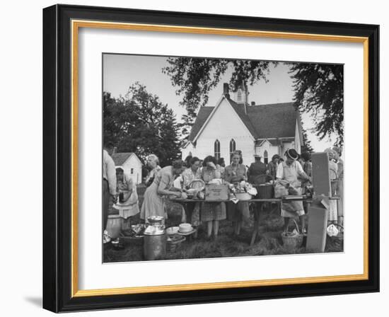 Women Preparing for the Church Picnic-Bob Landry-Framed Photographic Print