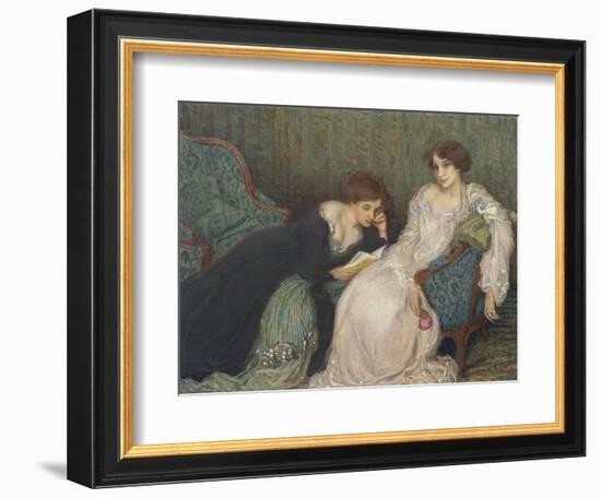 Women Reading on Day Bed-null-Framed Art Print