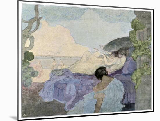 Women Relaxing by the Sea, 1898-Charles Conder-Mounted Giclee Print