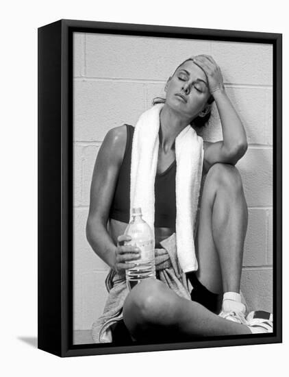 Women Resting after Exercise Session in Fitness Studio, New York, New York, USA-Paul Sutton-Framed Premier Image Canvas