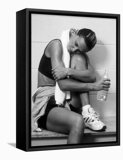 Women Resting after Exercise Session in Fitness Studio, New York, New York, USA-Paul Sutton-Framed Premier Image Canvas