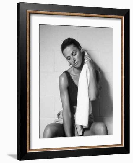 Women Resting after Exercise Session in Fitness Studio, New York, New York, USA-Paul Sutton-Framed Photographic Print