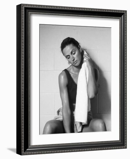 Women Resting after Exercise Session in Fitness Studio, New York, New York, USA-Paul Sutton-Framed Photographic Print