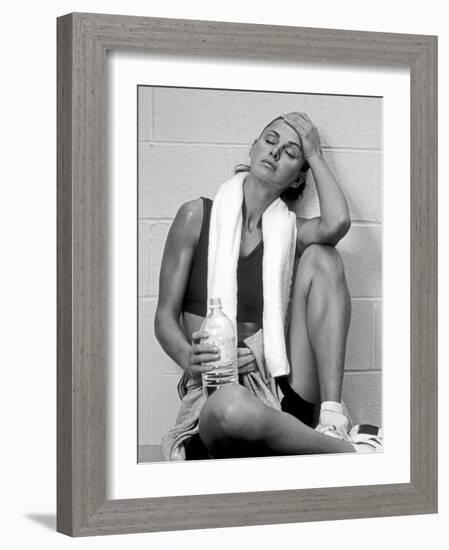 Women Resting after Exercise Session in Fitness Studio, New York, New York, USA-Paul Sutton-Framed Photographic Print