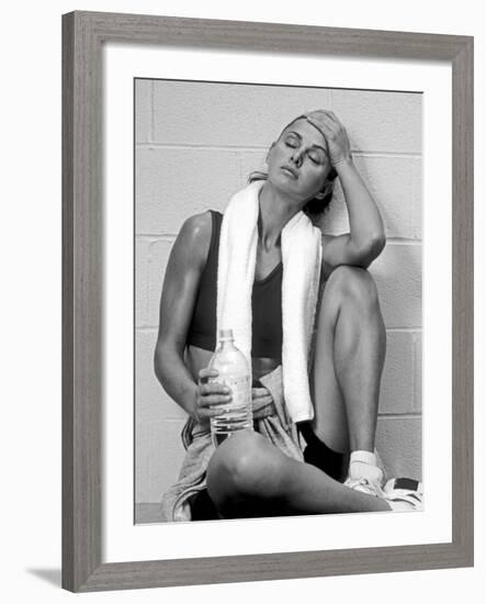 Women Resting after Exercise Session in Fitness Studio, New York, New York, USA-Paul Sutton-Framed Photographic Print