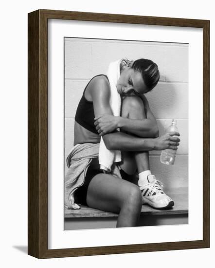 Women Resting after Exercise Session in Fitness Studio, New York, New York, USA-Paul Sutton-Framed Photographic Print