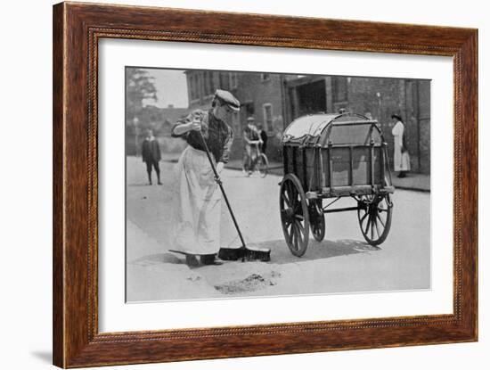 Women Roadsweepers, War Office Photographs, 1916 (B/W Photo)-English Photographer-Framed Giclee Print