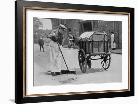 Women Roadsweepers, War Office Photographs, 1916 (B/W Photo)-English Photographer-Framed Giclee Print