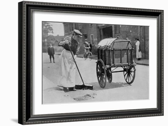 Women Roadsweepers, War Office Photographs, 1916 (B/W Photo)-English Photographer-Framed Giclee Print