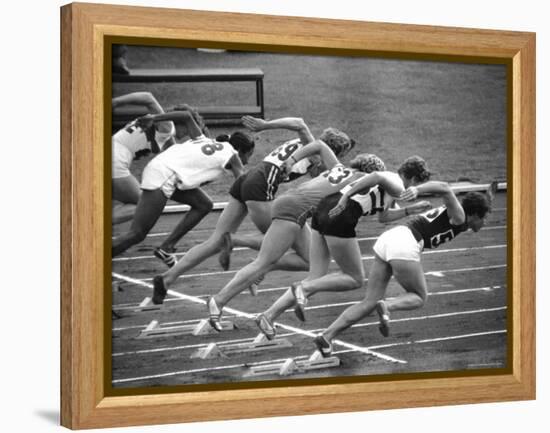 Women Runners Competing at the Olympics-George Silk-Framed Premier Image Canvas