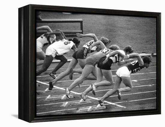 Women Runners Competing at the Olympics-George Silk-Framed Premier Image Canvas