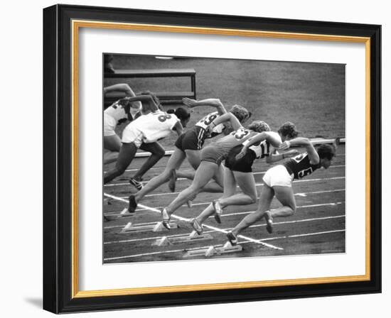 Women Runners Competing at the Olympics-George Silk-Framed Photographic Print