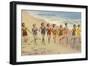 Women Running on Beach-null-Framed Art Print