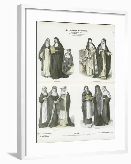 Women's Costumes of Christian Religious Orders, Late 18th Century-null-Framed Giclee Print