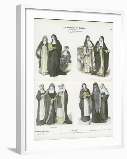 Women's Costumes of Christian Religious Orders, Late 18th Century-null-Framed Giclee Print