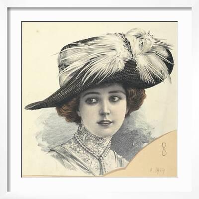 'Women's Fashion Plate Depicting Hat, from "Grand Album De Chapeaux Chic  Parisien", 1909' Giclee Print | Art.com