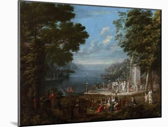 Women's Festival on the Bosphorus, 1737-Jean-Baptiste Vanmour-Mounted Giclee Print