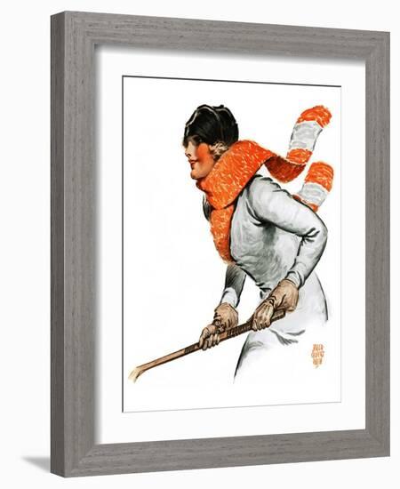 "Women's Ice Hockey,"February 21, 1925-James Calvert Smith-Framed Giclee Print