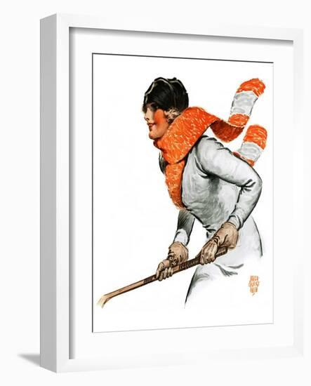 "Women's Ice Hockey,"February 21, 1925-James Calvert Smith-Framed Giclee Print