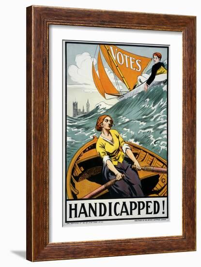 Women's Suffrage, Handicapped, London!-null-Framed Giclee Print