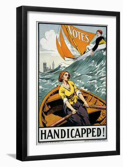 Women's Suffrage, Handicapped, London!-null-Framed Giclee Print