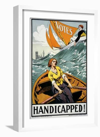 Women's Suffrage, Handicapped, London!-null-Framed Giclee Print