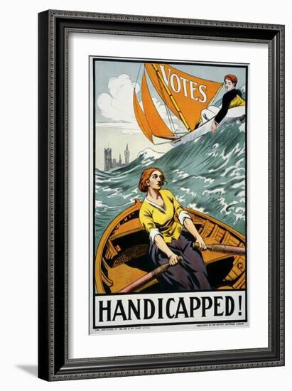 Women's Suffrage, Handicapped, London!-null-Framed Giclee Print