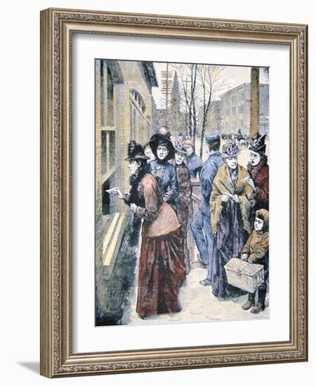 Women's Suffrage in the Usa: Women Voting in the Wyoming Territory after Winning That Right in 1869-American-Framed Giclee Print