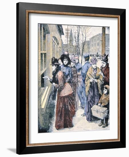 Women's Suffrage in the Usa: Women Voting in the Wyoming Territory after Winning That Right in 1869-American-Framed Giclee Print