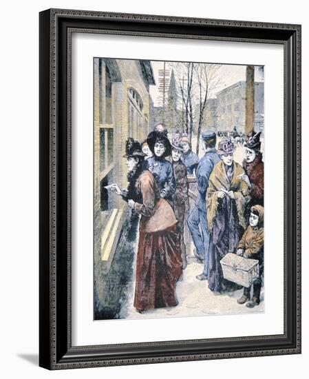 Women's Suffrage in the Usa: Women Voting in the Wyoming Territory after Winning That Right in 1869-American-Framed Giclee Print