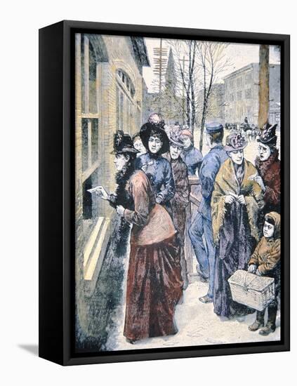 Women's Suffrage in the Usa: Women Voting in the Wyoming Territory after Winning That Right in 1869-American-Framed Premier Image Canvas