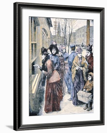 Women's Suffrage in the Usa: Women Voting in the Wyoming Territory after Winning That Right in 1869-American-Framed Giclee Print