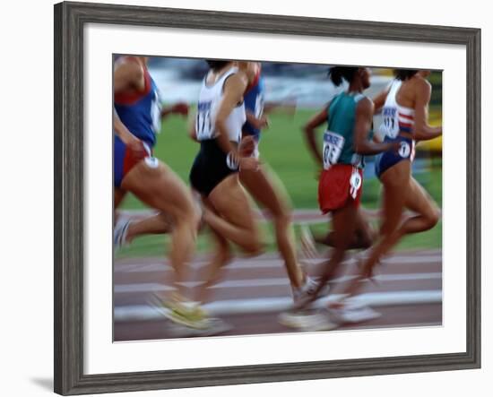 Women's Track and Field Race-Paul Sutton-Framed Photographic Print