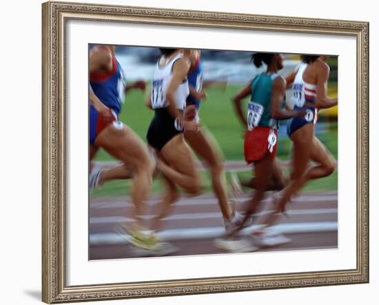 Women's Track and Field Race-Paul Sutton-Framed Photographic Print