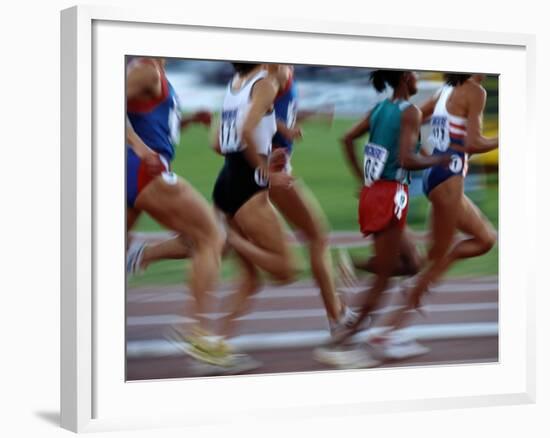 Women's Track and Field Race-Paul Sutton-Framed Photographic Print