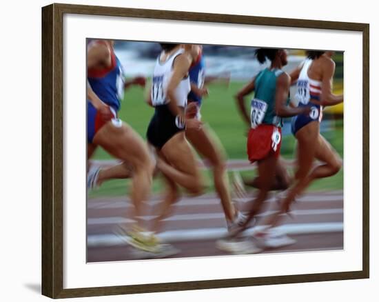 Women's Track and Field Race-Paul Sutton-Framed Photographic Print