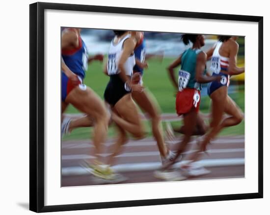 Women's Track and Field Race-Paul Sutton-Framed Photographic Print