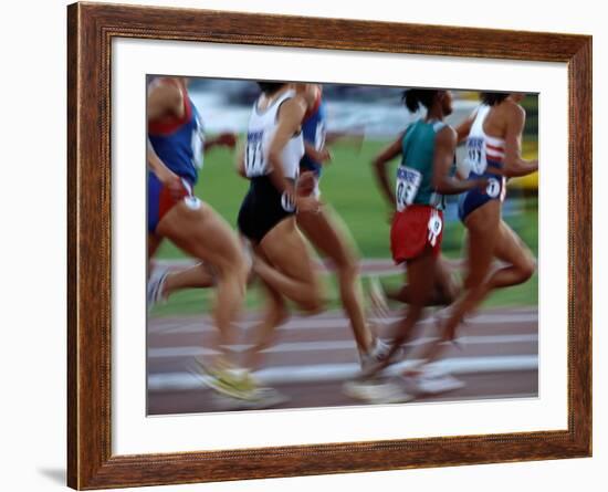 Women's Track and Field Race-Paul Sutton-Framed Photographic Print