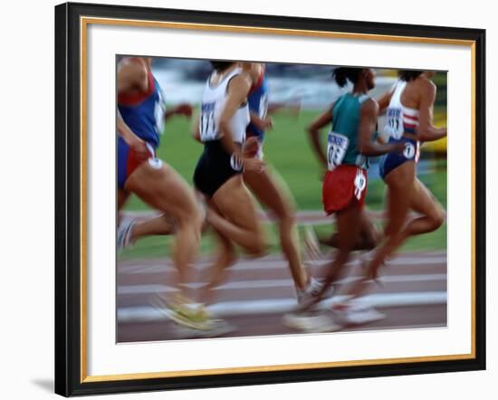 Women's Track and Field Race-Paul Sutton-Framed Photographic Print