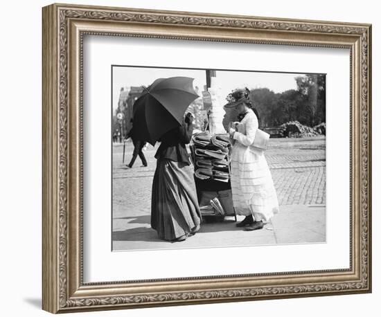 Women Selling Newspapers-null-Framed Photographic Print