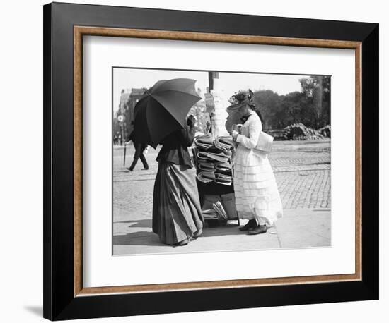 Women Selling Newspapers-null-Framed Photographic Print