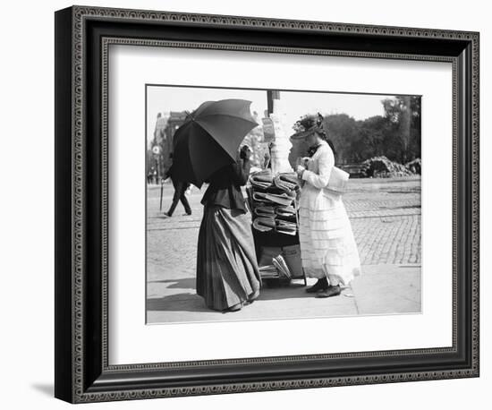 Women Selling Newspapers-null-Framed Photographic Print