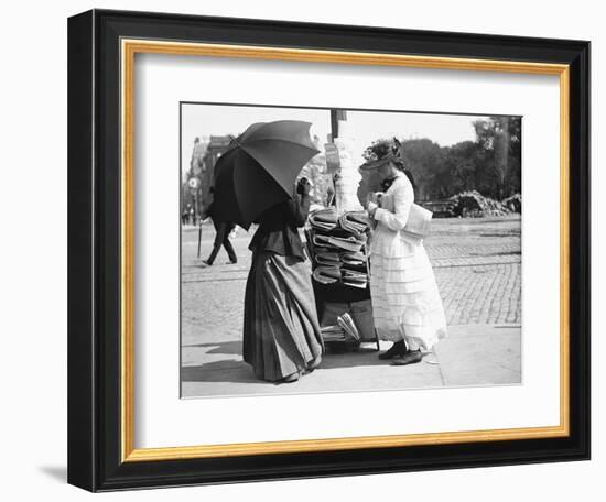 Women Selling Newspapers-null-Framed Photographic Print