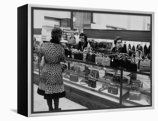 Women Shopping at a Handbag Sale at Saks 5th Ave-Yale Joel-Framed Premier Image Canvas