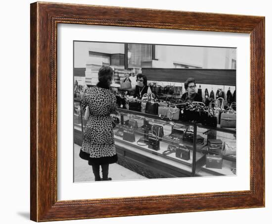 Women Shopping at a Handbag Sale at Saks 5th Ave-Yale Joel-Framed Photographic Print