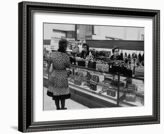 Women Shopping at a Handbag Sale at Saks 5th Ave-Yale Joel-Framed Photographic Print