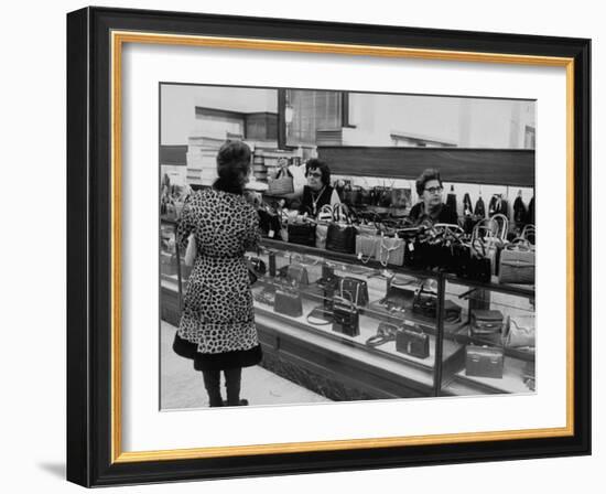 Women Shopping at a Handbag Sale at Saks 5th Ave-Yale Joel-Framed Photographic Print