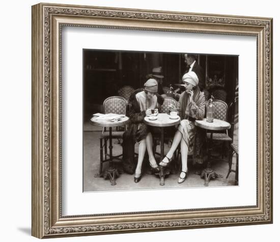 Women Sitting at a Cafe Terrace-null-Framed Art Print