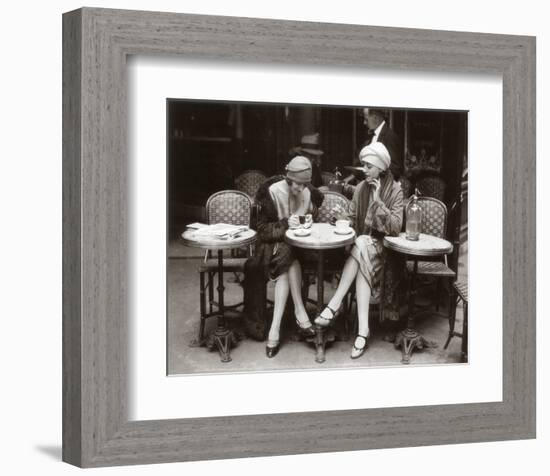 Women Sitting at a Cafe Terrace-null-Framed Art Print